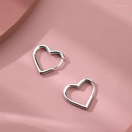 Hoop Earrings Simple Design Silver Colour Hollow Heart For Women Brand Fashion Ear Cuff Piercing Vintage Earring Gift