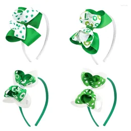 Hair Accessories Shamrock Printed Headband Big Bow Headbands Patrick's Day Hairband For Creative Po Props Kids Holiday Suppl