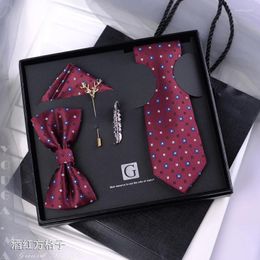 Bow Ties Patterned Tie Men's 6CM Korean Version Casual Fashion Suit Set Gift Box Wedding Bride Birthday