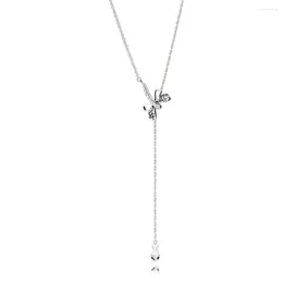 Chains Authentic 925 Sterling Silver Sparkling Dreamy Dragonfly Fashion Necklace Fit Women Bead Charm Gift DIY Jewellery