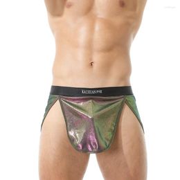 Underpants Men's Underwear Gay Boxers Shiny Shorts Sexy Sleepwear 2 In 1 Ropa Interior Hombre Calzoncillos Cueca Masculina
