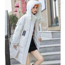 Women's Trench Coats Women Hooded Loose Mid-Length Cotton Coat Winter Bright Face Washing Free Fashion Elegant Parkas 2023 Female Casual