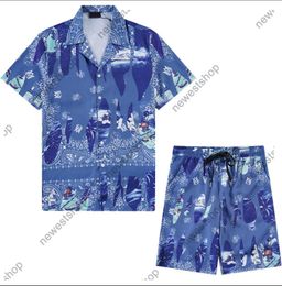 24ss designer Mens tracksuits designer t shirt men sea jacquard fabric short sleeve t shirts womens sets blue suits M-XXXL