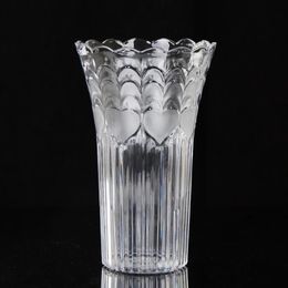 European large transparent creative imitation glass plastic vase rich bamboo water planter anti-fall crystal ornaments flower202x