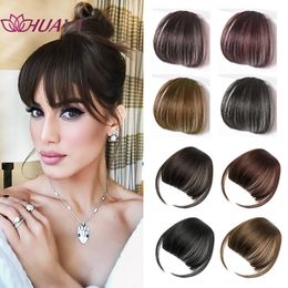 Bangs HUAYA Women Fake Bangs Synthetic Natural Hair Bangs Hairpiece Hair Extension Clip Short Fake Fringe Overhead Bang 231123