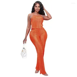 Ethnic Clothing 2 Piece Set African Clothes Women Tank Tops And Pant Suit Summer Solid Pleated Streetwear Sexy Outfits 2023