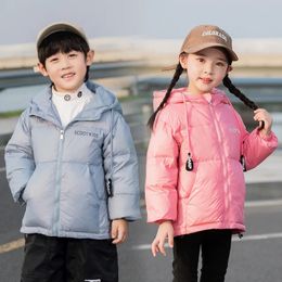Down Coat Winter Kid Girl Down Jacket Children Girl Thickened White Duck Down Solid Hooded Coat 4-12 Years Teenager Girl Outerwear 231123