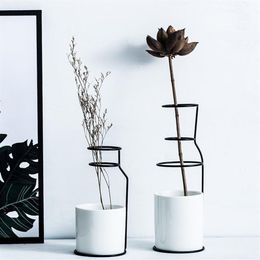 Nordic Decoration Home Art Design Pottery Ceramics Vase Scandinavian Minimalist Style Home Decoration Accessories Modern 210310280y