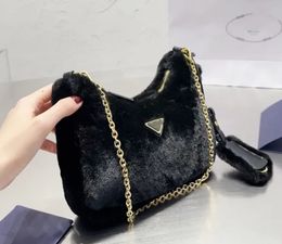 Underarm Bag Chain Bags Plush Hand-Carrying Bag Women