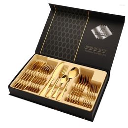 Dinnerware Sets Stainless Steel Cutlery 24-piece Set Of Four Main Pieces Steak Knife Fork And Spoon Gift Box