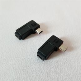 100pcs/lot USB Mini B Male to Female Adapter 90 Degree Left Bending Converter Jack Plug Black for Cable DIY