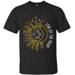 Men's T Shirts 2023 Summer Sale Fashion "Live By The Sun" Printed T-shirt Comfortable Breathable Cotton Drop