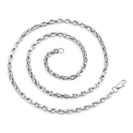Solid Coffee Beans Link Chain Necklace Stainless Steel Jewellery Silver Colour For Mens Women 5mm 24inch Fashion Gifts Perfect Gift for Christmas