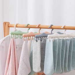 Hangers Plastic Clothes Drying Hanger Windproof Clothing Rack Clips Sock Laundry Airer Socks Towel Holder For Balcony Organizer