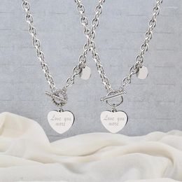 Choker Stainless Steel Short Love Necklace Cold Wind Jumpy Hip Hop Women Collar Chain Punk Neck Accessories Heart Shaped Pendant