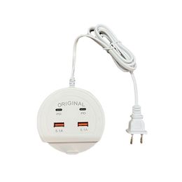 New semi-round row plug usb charger holder multi-port pd mobile phone holder charging 2-in-1 charging head universal 5.1A