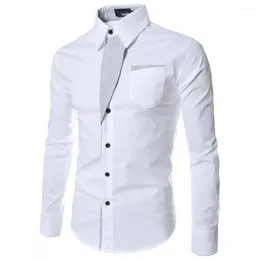 Men's Casual Shirts Mens Shirt Dress Blouse Business Button Down Formal Long Sleeve Office Polyester Regular