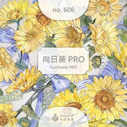 Gift Wrap Sunflower Washi PET Tape For Card Making DIY Scrapbooking Decorative Sticker