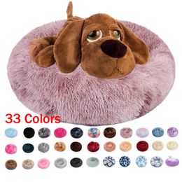 kennels pens Large Dog Bed Pet Sofa Mat for Dogs Cat Mats Long Plush Round Bed Winter Warm Sleeping Pet Nest Cushion Puppy Donut Calming Dogs 231123