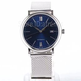 Top Stylish Automatic Mechanical Self Winding Watch Men Silver Dial Sapphire Glass 40mm Classic Gentlemen Wristwatch Casual Stainless Steel Band Clock IC42