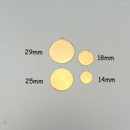 Charms 10pcs Blank Circle Tags 14mm 18mm 25mm 29mm Gold Colour 1mm Thick Stainless Steel Disc