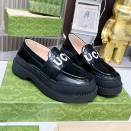 With Box Black Designer Loafer Womens Leather Dress Shoe Kitten Heel Shoes Platform Sneaker Penny Loafers Office Casual Lug Sole