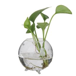 Vases 6pcs Clear Ball Glass Flower Vase Pot Mini Landscape Terrarium Bottle Little Cute Candlestick 8cm242e