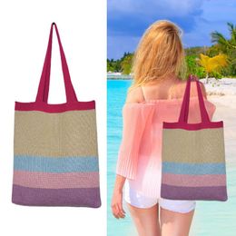 Storage Bags Womens Woven Shoulder Ladies Designer Knitted Braid Handbags Tote Summer Beach Party Bag Purses Shopper Sac Satchel Female