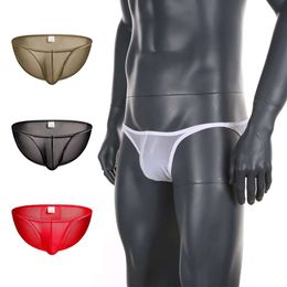 Men S Sexy Briefs See Through Mesh Underwear Transparent Bikini Breathable Ultra Thin Bulge Pouch Hombre