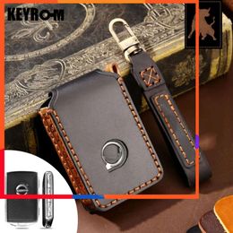 New For Volvo Xc60 S90 Xc90 Xc40 Car Key Case Cover Key Fob Holder Remote Leather Pure Handwork Free Keychain Quantity Customised