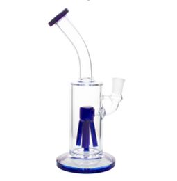 Mini Small Oil Dab Rigs 9.06 Inch Hookahs Glass Beaker Bongs Clear Blue