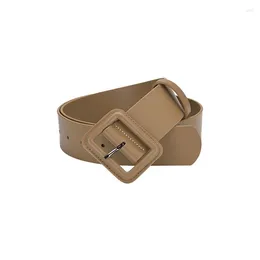 Belts Ladies Cow Leather Wide Caramel Belt Lady Trending Smooth Waist Straps Fashion Jeans Coat Buckle Solid Color Bands