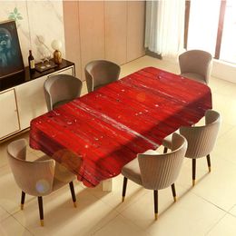 Table Cloth Red Wood Fabric Art Unique Tablecloth Dinning Decor