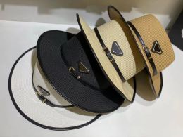 2022 New luxruy brand simple foldable wide brim floppy girls straw hat sun prevent beach women summer UV protect travel lady cap female ZZ