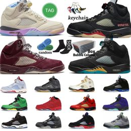 5 tênis de basquete para homens e mulheres 5s Craft Aqua Concord UNC Green Bean Racer BlueBird Oreo Metallic Raging Fire Red We The Best Borgonha Mens Trainers Sports Tennis