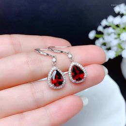 Stud Earrings The Product Is Light And Luxurious Shape Of Water Drops Like Ruby Which Are Female
