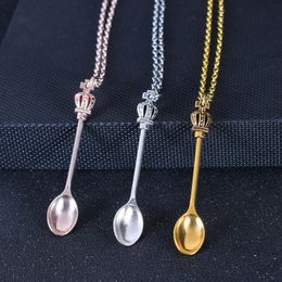 Mini Smoking Necklace Colourful Aluminium Alloy Metal Alloy Portable Dry Herb Tobacco Spice Miller Crown Spoon Shovel Scoop Snuff Snorter Sniffer Snuffer Pendant