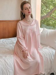 Women's Sleepwear Women Vintage Princess Ruffles Fairy Nightdress Pajamas Long Sleeve French Sweet Lace Nightgowns Victorian