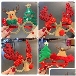 Christmas Decorations Eyeglass Frame Male Female Students Elk Santa Claus Tree Festival Party Funny Lovely Gift Headband Decoration Dhuft