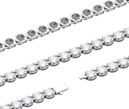 Chains Vinregem Hip Hop Rock 925 Sterling Silver 6MM Created Moissanite Gemstone Tennis Chain Necklace Bracelets Fine Jewellery Whol1372760