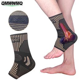 Ankle Support 1Pcs Copper Ank Brace Infused Compression Seve Support for Plantar Fasciitis Sprained Ank Achils Tendon Pain Reli Q231125