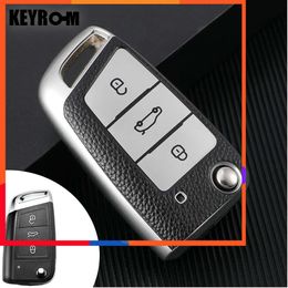 New Leather Car Key Case Full Cover for VW Volkswagen Golf 7 MK7 Tiguan MK2 For SEAT Ateca Leon FR 2 Ibiza For Skoda Octavia A7