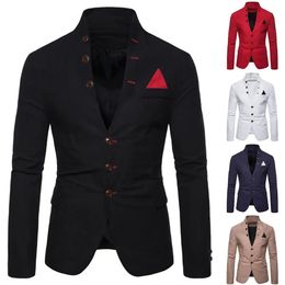 Mens Suits Blazers Men Slim Fits Social Blazer Spring Autumn Fashion Solid Wedding Dress Jacket Casual Business Male Suit Gentle 231123