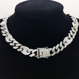 necklace for mens chain cuban link gold chains iced out Jewellery Diamond Bracelet 12mm Pig Nose Male and Female Hiphop