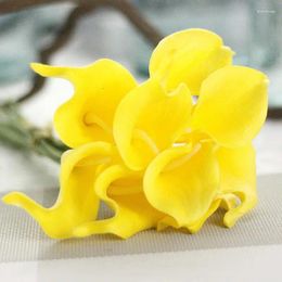 Decorative Flowers 50pcs/lot Artificial Wedding Calla Lily Fake Party Decoration Accessories