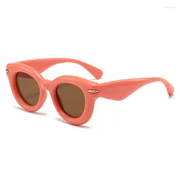 Sunglasses Designer Rivet Bubble Frame Women For Men Fashion Sun Glasses Vintage Punk Ladies Eyeglasses Pink Shades