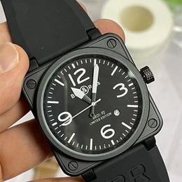 bell and ross Other Watches Men Automatic Mechanical Watch Bell Brown Leather Black Ross Rubber 46mm Goog 231123 high quality
