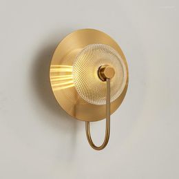 Wall Lamps Nordic Designer Metallic Luster Glass Lamp LED Luxury Lighting Porch Aisle Background Bedroom Bedside Decorative Sconces