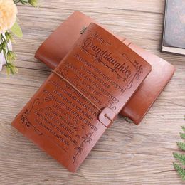 Notepads Vintage Engraved Faux Leather Journal Notebook Diary To Grandson Granddaughter Travel Notepad Gift 20x12cmNotepads