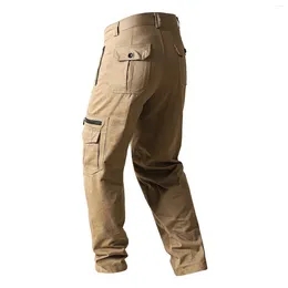 Men's Pants Men Striped Zipper Denim Overalls Vintage Wash Cargo Slim Fit Mens Casual Cotton Work For Pocket